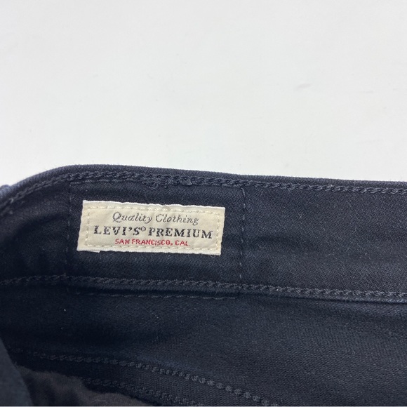 LEVI’S Premium 724 High Rise Straight Crop Black Pixel Jeans - Picture 6 of 8